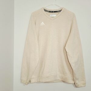 Adidas Men's Beige Fench Terry Fleece Sweater. Size M
